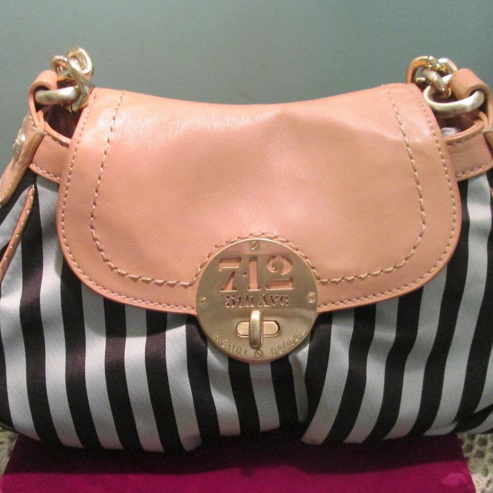 Vintage Henri Bendel 712 Fifth Avenue Striped Bag Like New